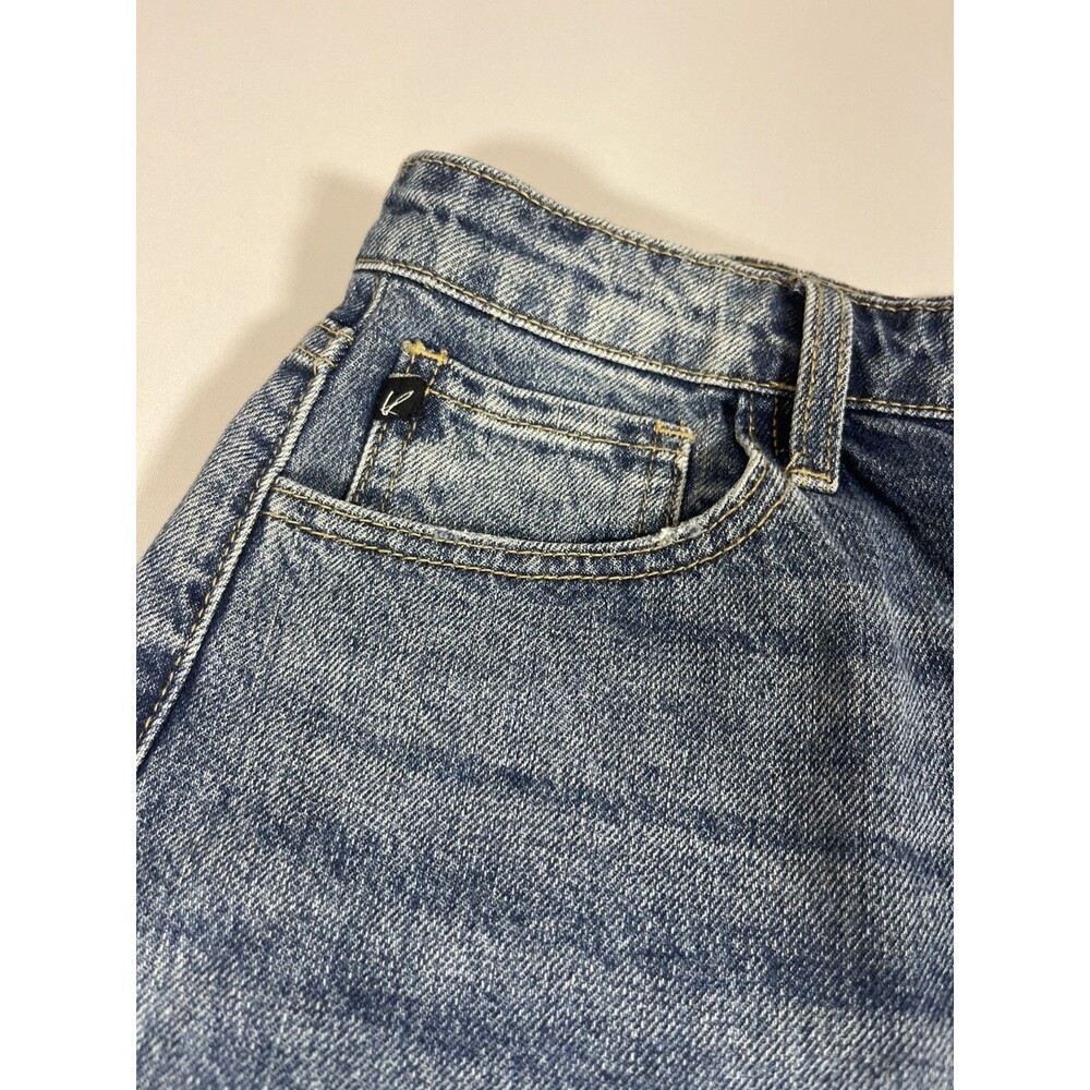 KanCan Distressed High Waisted Denim Shorts Medium Blue Wash Size 29 - Picture 8 of 13